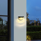 Solar Semi-Circle Outdoor Wall Sconce, Built-In LED, 5W