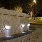 Solar Semi-Circle Outdoor Wall Sconce, Built-In LED, 5W