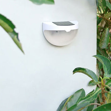 Solar Semi-Circle Outdoor Wall Sconce, Built-In LED, 5W