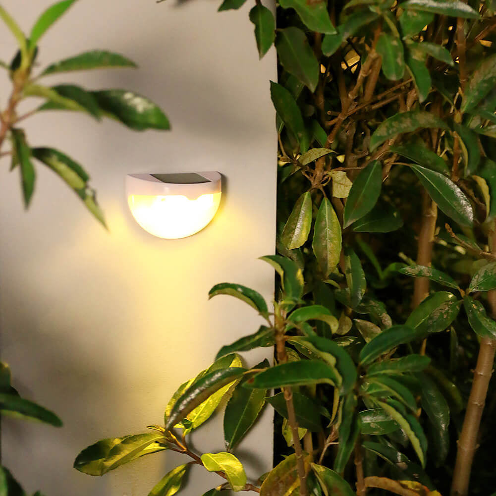 Solar Semi-Circle Outdoor Wall Sconce, Built-In LED, 5W