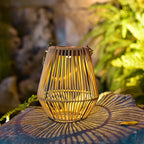 Solar Woven Lantern with LED Bulbs and Hanging Hook