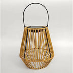 Solar Woven Lantern with LED Bulbs and Hanging Hook