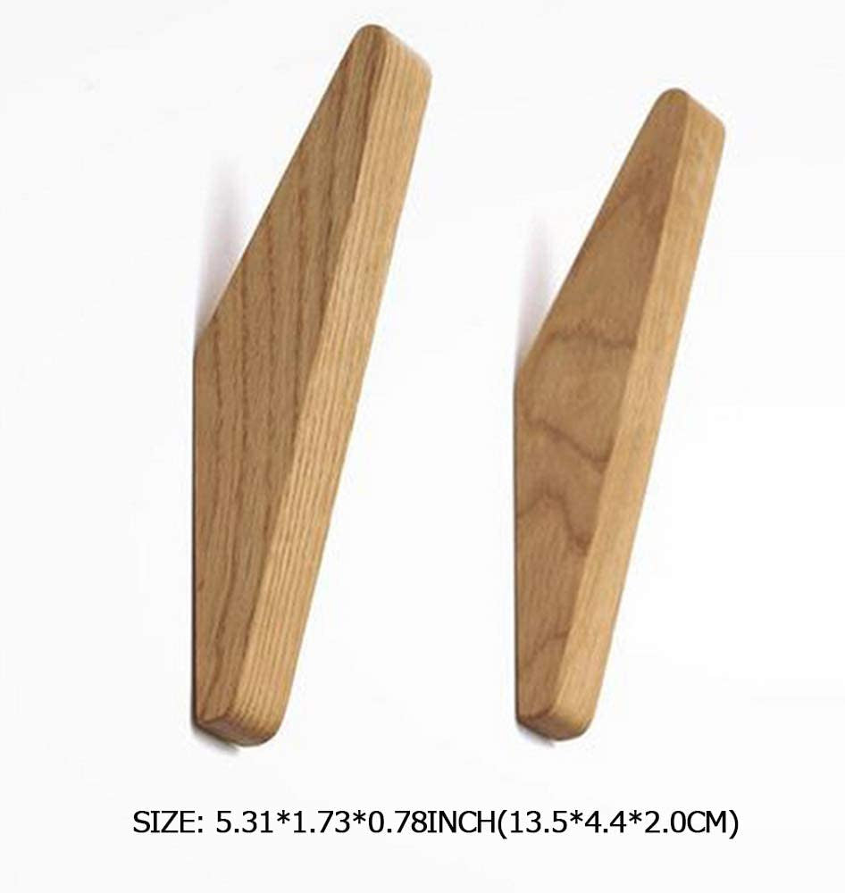 Solid Wood Wall Hooks, Set of 6, 13.5 cm