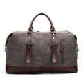 Spacious Canvas and Leather Travel Bag with Adjustable Shoulder Strap