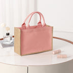 Spacious Jute Shopping Bag with Reinforced Handles