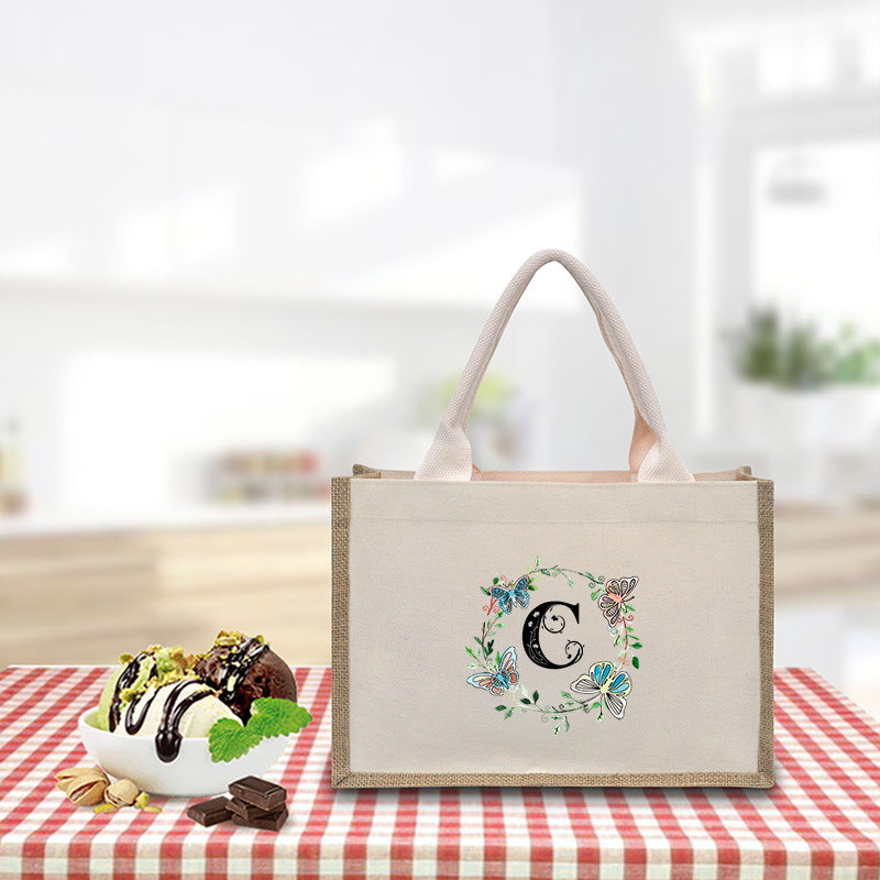Spacious Jute Shopping Bag with Reinforced Handles