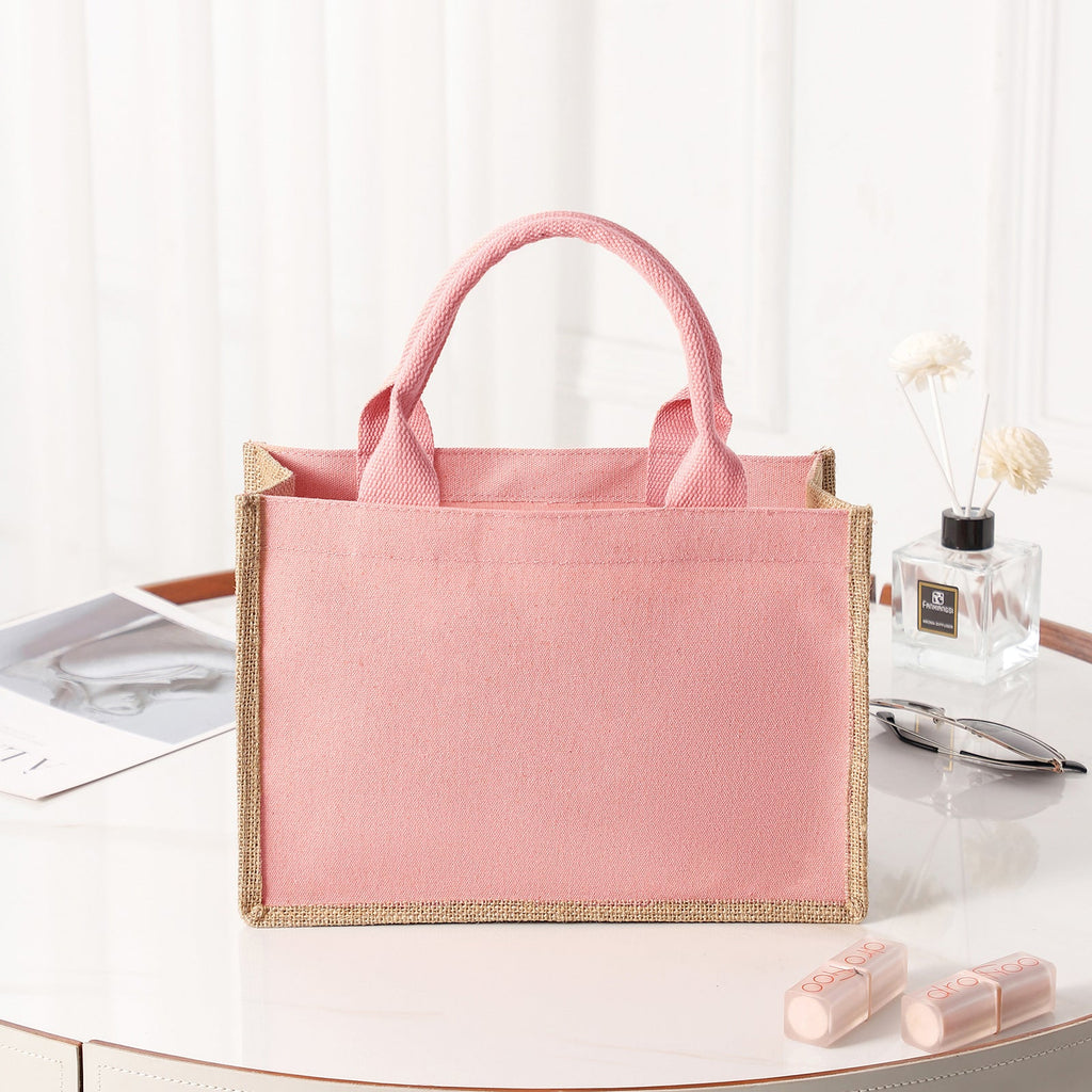 Spacious Jute Shopping Bag with Reinforced Handles