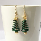 Spiral Christmas Tree Dangle Earrings in Zinc Alloy