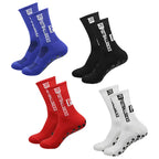 Soccer Sports Grip Socks 4 Pairs - Non-Slip Rubber, Cotton Spandex, Size 38-47, view 2