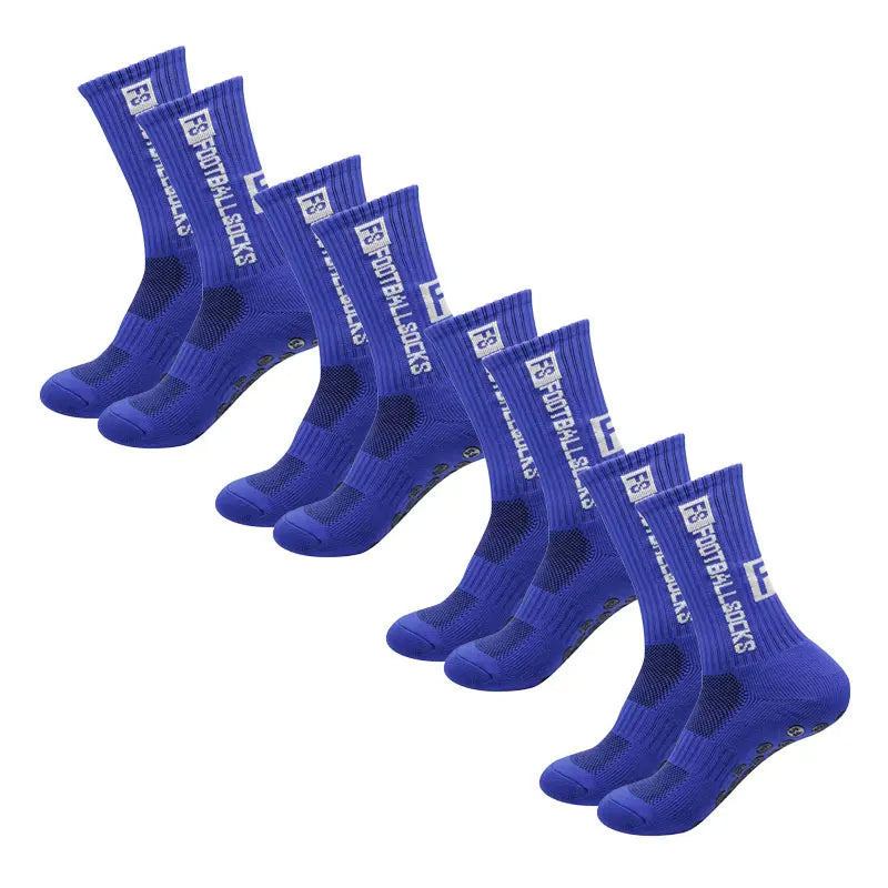 Soccer Sports Grip Socks 4 Pairs - Non-Slip Rubber, Cotton Spandex, Size 38-47, view 8