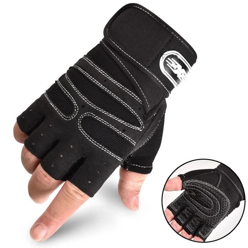 Shock-Resistant Training Gloves with Wrist Support - Breathable Textile, Black, view 10