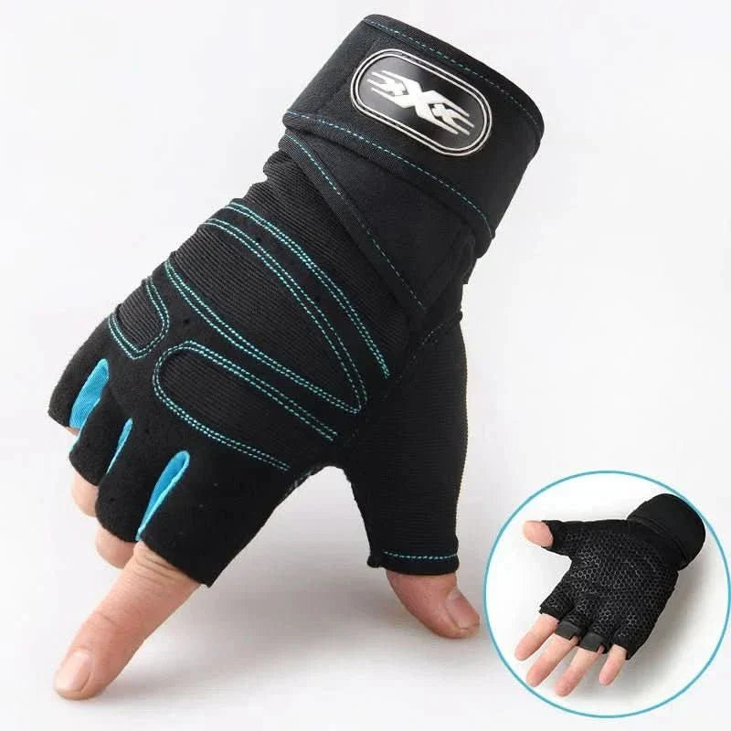 Shock-Resistant Training Gloves with Wrist Support - Breathable Textile, Black, view 11