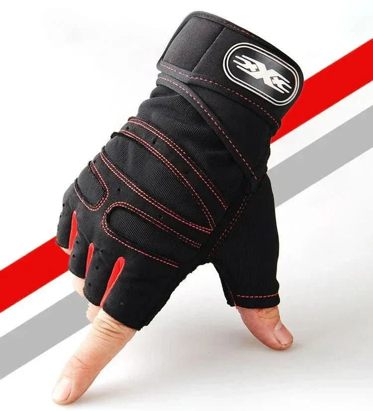 Shock-Resistant Training Gloves with Wrist Support - Breathable Textile, Black, view 12