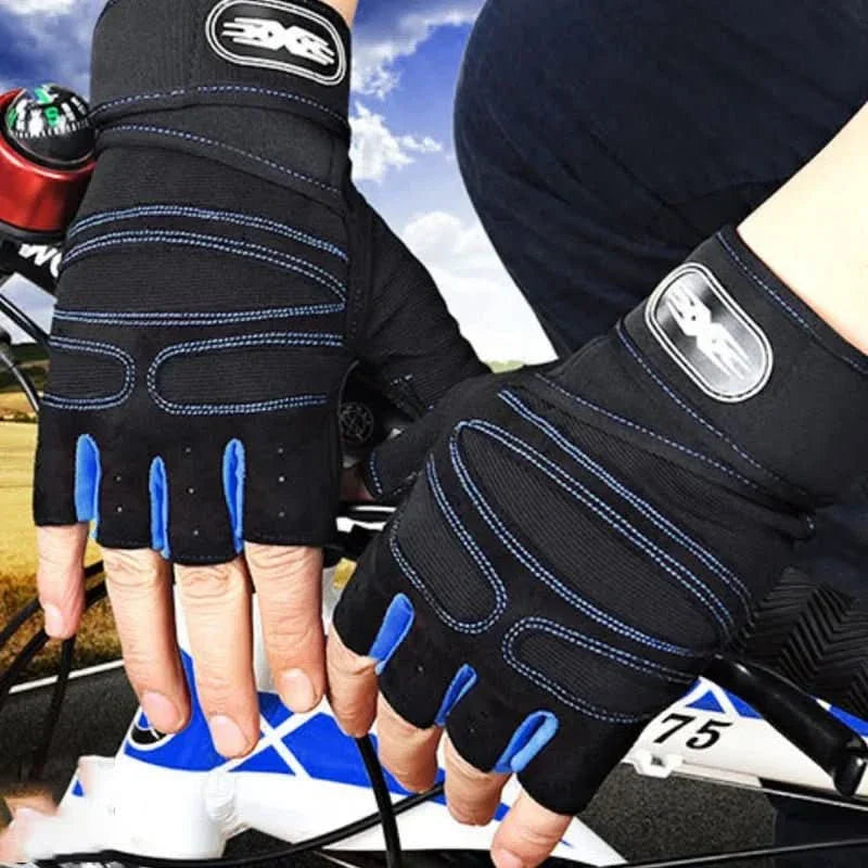 Shock-Resistant Training Gloves with Wrist Support - Breathable Textile, Black, view 2