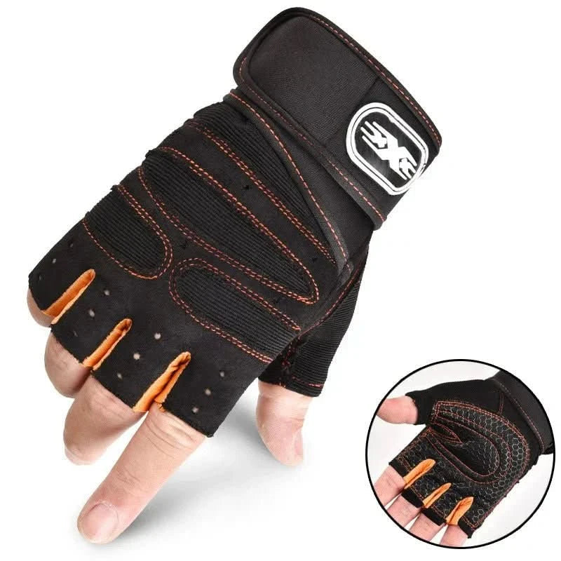 Shock-Resistant Training Gloves with Wrist Support - Breathable Textile, Black, view 7