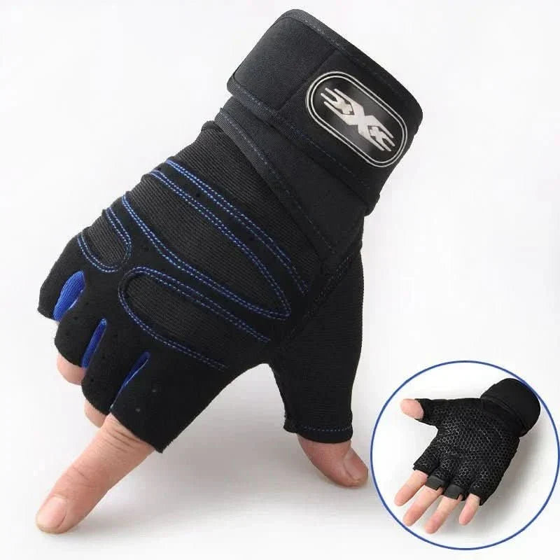 Shock-Resistant Training Gloves with Wrist Support - Breathable Textile, Black, view 8