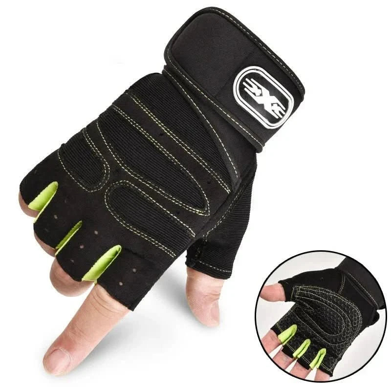 Shock-Resistant Training Gloves with Wrist Support - Breathable Textile, Black, view 9