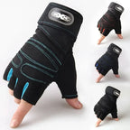 Shock-Resistant Training Gloves with Wrist Support - Breathable Textile, Black