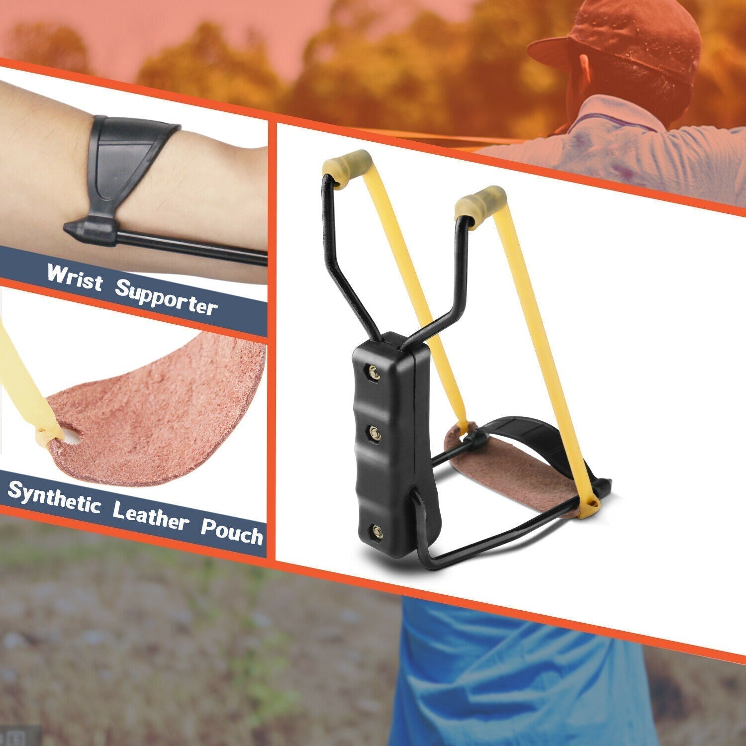 Collapsible Wrist Slingshot - Aluminium Frame, Up to 100 Yards Range, view 6