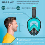 Full-Face Snorkel Mask - 180° View, PC Material, Camera Mount, view 2