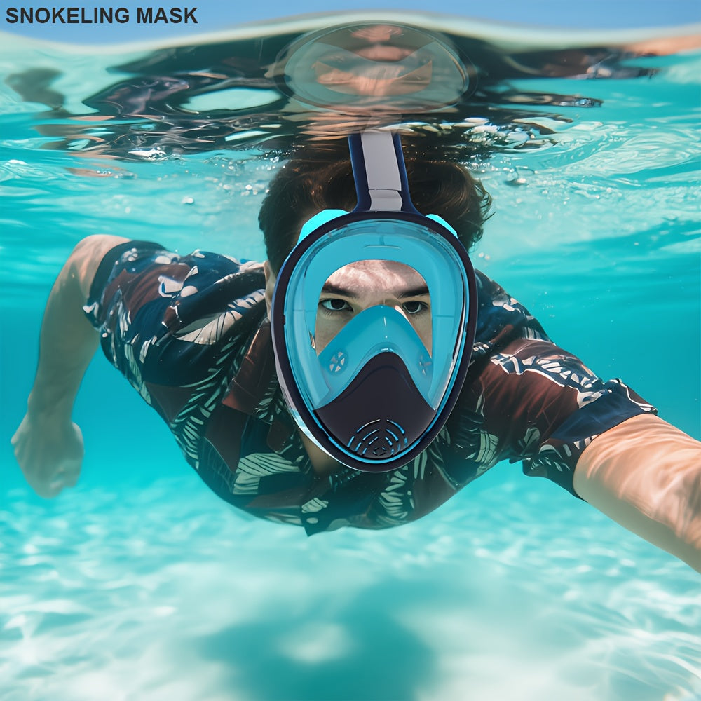 Full-Face Snorkel Mask - 180° View, PC Material, Camera Mount, view 3
