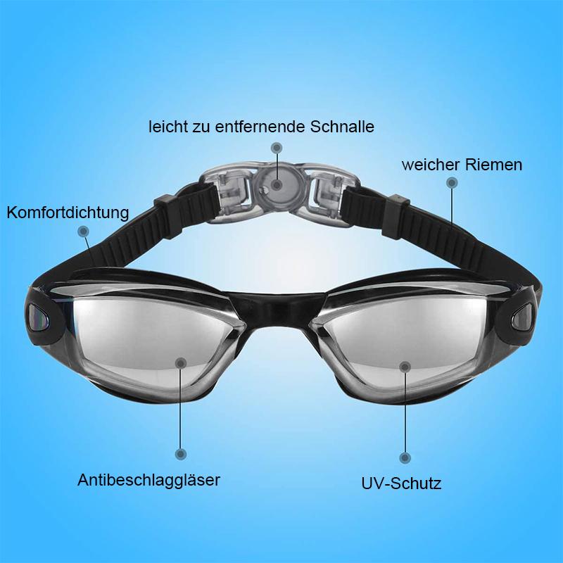 No Leak Anti-Fog UV Protection Triathlon Swim Goggles - Silicone Frame, 19cm, view 10