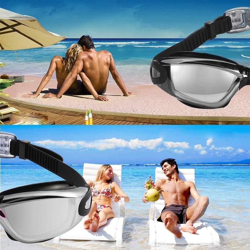 No Leak Anti-Fog UV Protection Triathlon Swim Goggles - Silicone Frame, 19cm, view 4