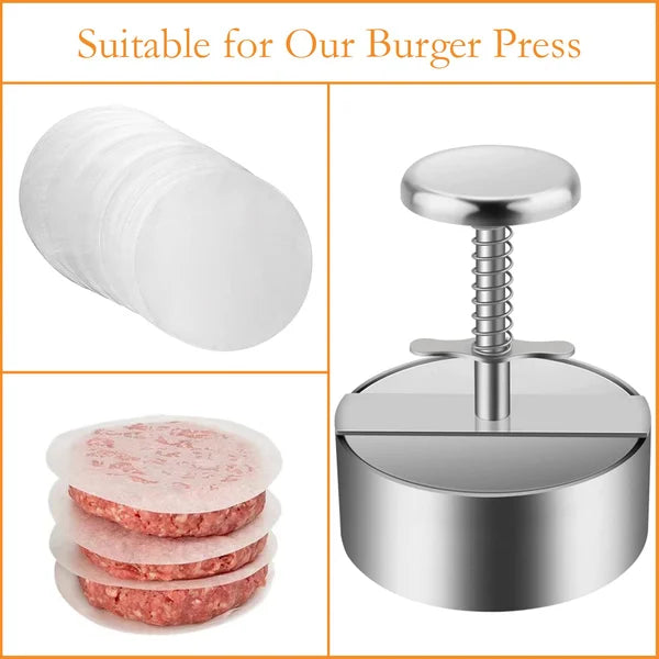 Manual Meat Press for Hamburger Patties - Dishwasher Safe, Plastic-Free