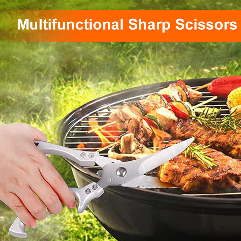 Stainless Steel Bone-Cutting Kitchen Shears with Aluminium Handles