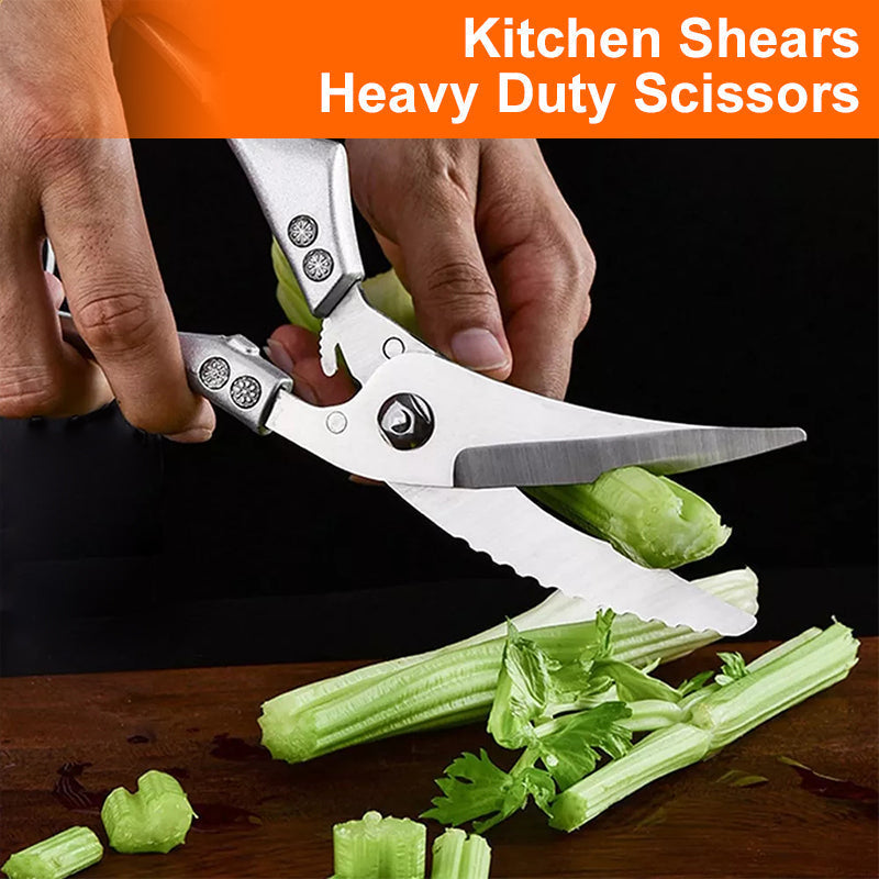 Stainless Steel Bone-Cutting Kitchen Shears with Aluminium Handles