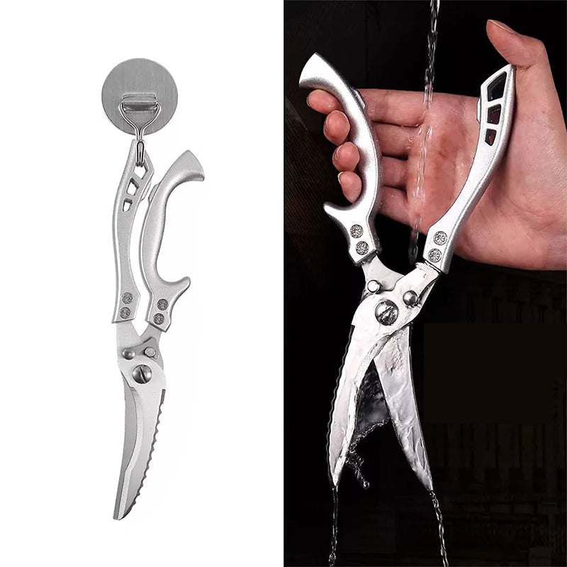 Stainless Steel Bone-Cutting Kitchen Shears with Aluminium Handles