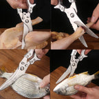 Stainless Steel Bone-Cutting Kitchen Shears with Aluminium Handles