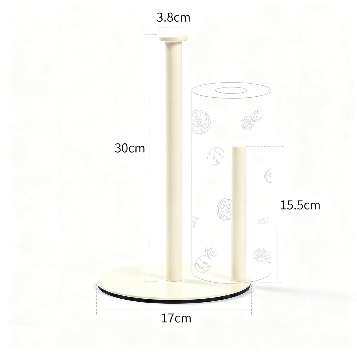 Stainless Steel Double-Rod Kitchen Roll Holder, 280 g