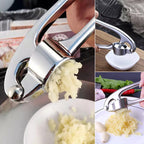 Stainless Steel Garlic Press with Cleaning Brush