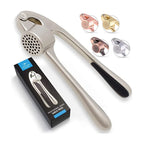 Stainless Steel Garlic Press with Cleaning Brush