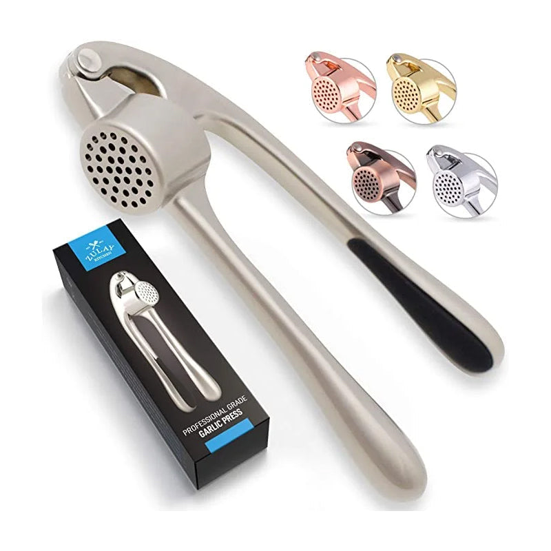 Stainless Steel Garlic Press with Cleaning Brush