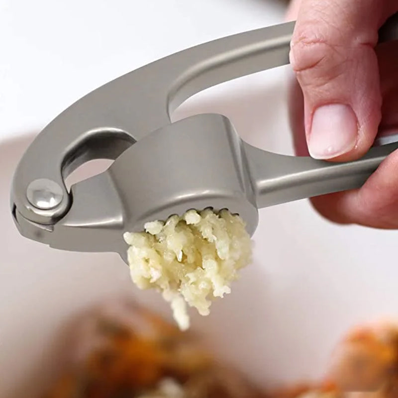 Stainless Steel Garlic Press with Cleaning Brush
