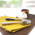 Stainless Steel Garlic Press with Cleaning Brush