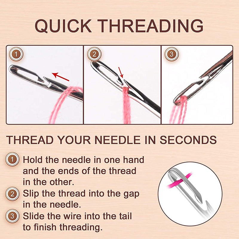 Stainless Steel Hand-Sewing Needles with Sandalwood Storage Case