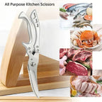 Stainless Steel Kitchen Shears with Fish Scale Remover and Safety Lock