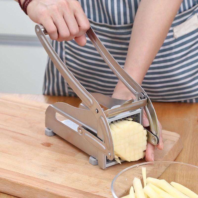 Stainless Steel Potato and Vegetable Cutter with Two Blade Sizes