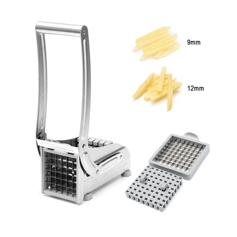 Stainless Steel Potato and Vegetable Cutter with Two Blade Sizes