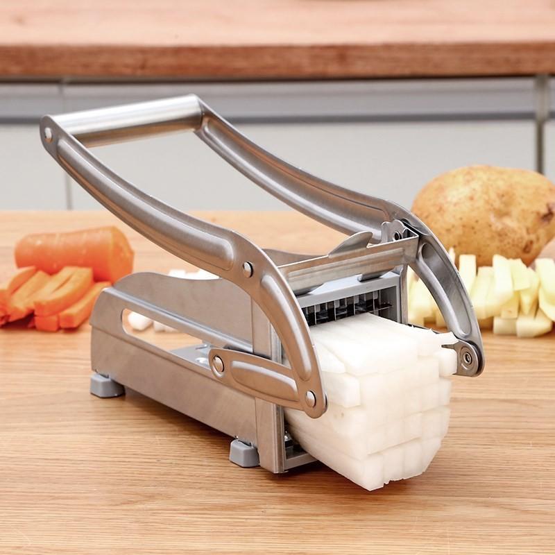 Stainless Steel Potato and Vegetable Cutter with Two Blade Sizes