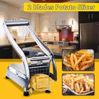 Stainless Steel Potato and Vegetable Cutter with Two Blade Sizes