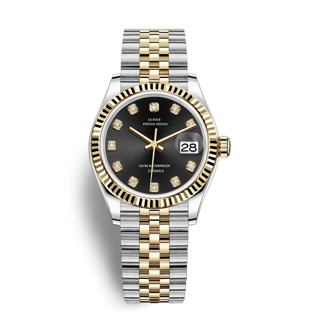Stainless Steel Wristwatch with Adjustable Strap, 31 mm