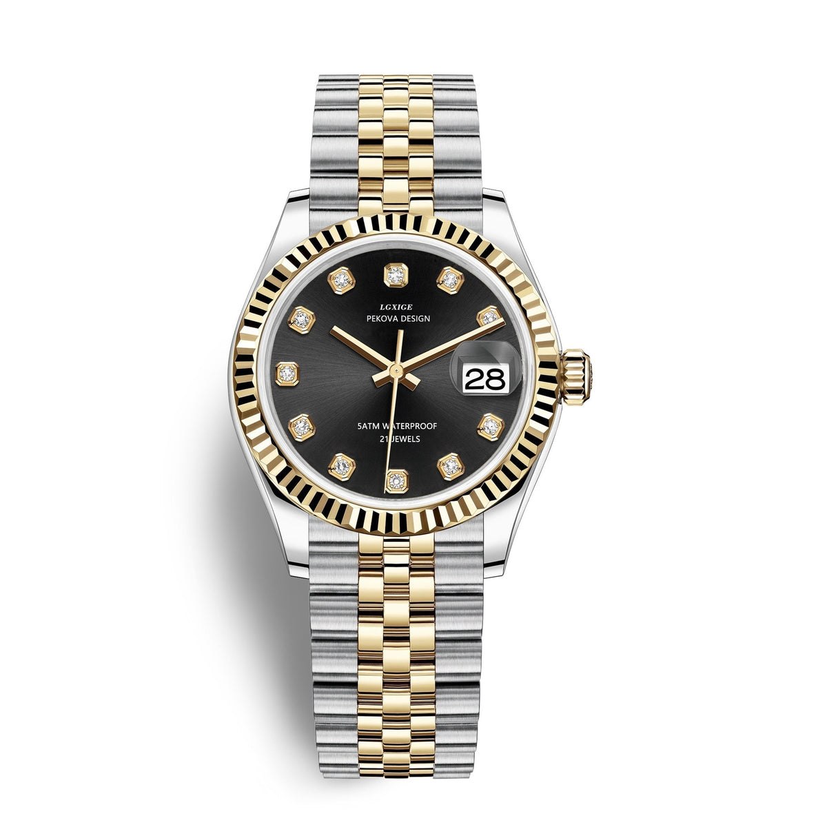 Stainless Steel Wristwatch with Adjustable Strap, 31 mm