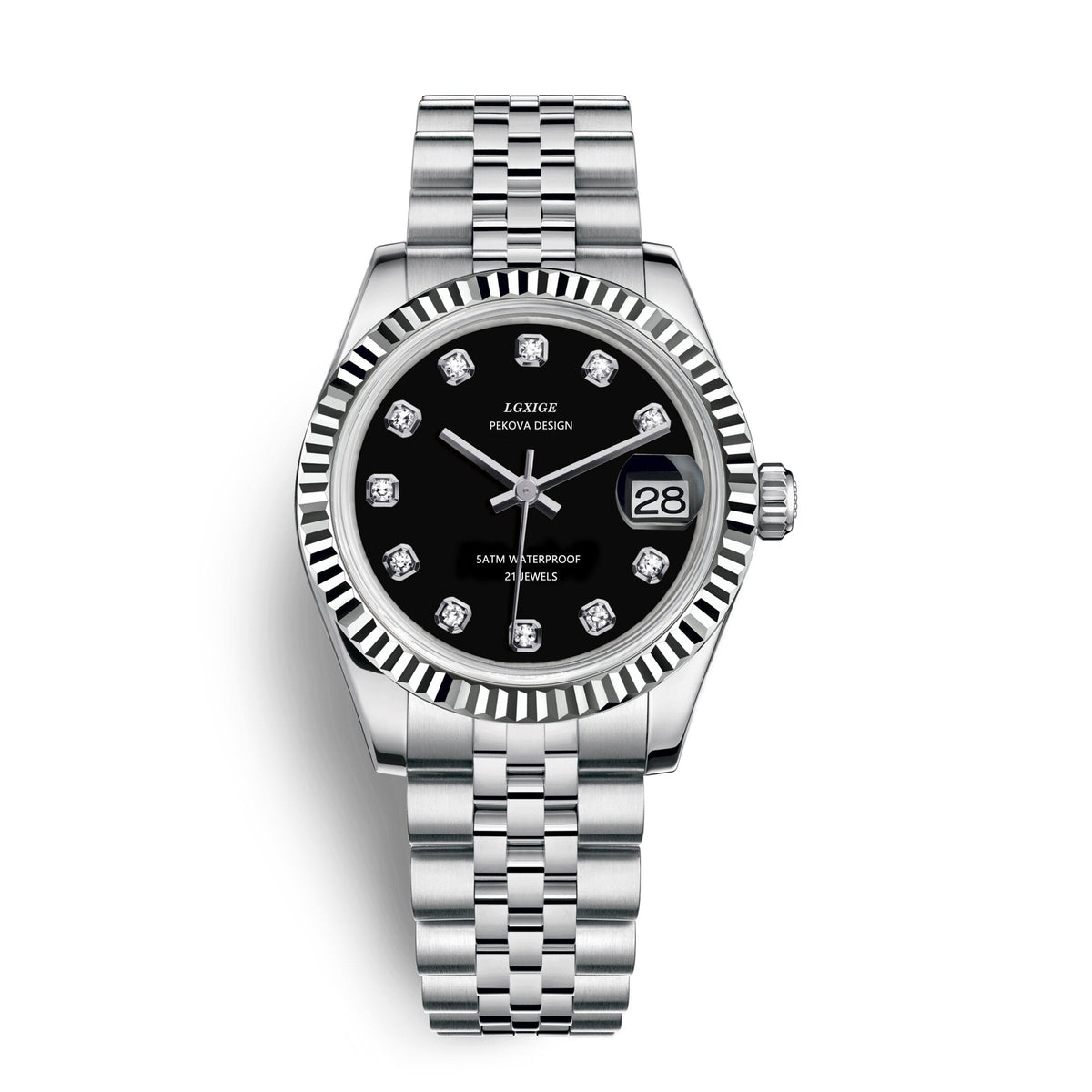 Stainless Steel Wristwatch with Adjustable Strap, 31 mm