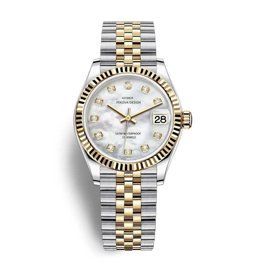 Stainless Steel Wristwatch with Adjustable Strap, 31 mm