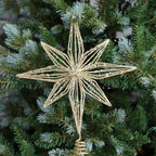 Star Christmas Tree Topper with Integrated Lights and Spiral Base