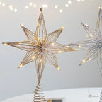 Star Christmas Tree Topper with Integrated Lights and Spiral Base